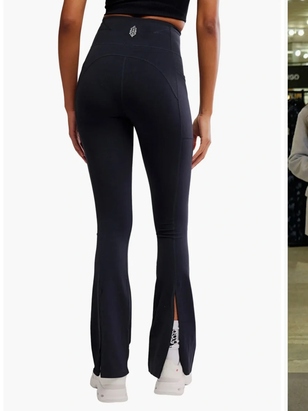 Free People Black High-Waist Flare Leggings